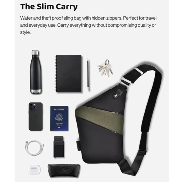 Peaksta Anti Theft Sling Crossbody New NWOT - Picture 3 of 16